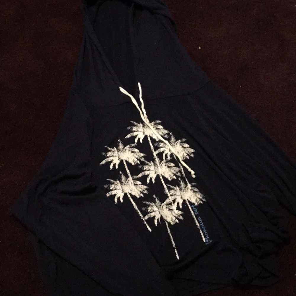 Sheer cover-up hoodie